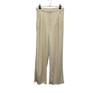 SABO Cream Textured Wide Leg‎ Pants S Minimalist Resort Quiet Luxury Chic